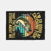 Funny B Fishing Quote Angler Snnerbait Lure Humor  フリースブランケット (正面(横))