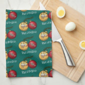 Funny Baa Humbug Sheep Christmas Cartoon Pattern キッチンタオル (四つ折り)