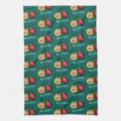 Funny Baa Humbug Sheep Christmas Cartoon Pattern キッチンタオル (縦)