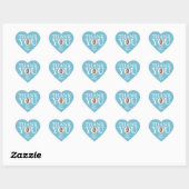 Funny baby face blue thank you Sticker ハートシール (シート)