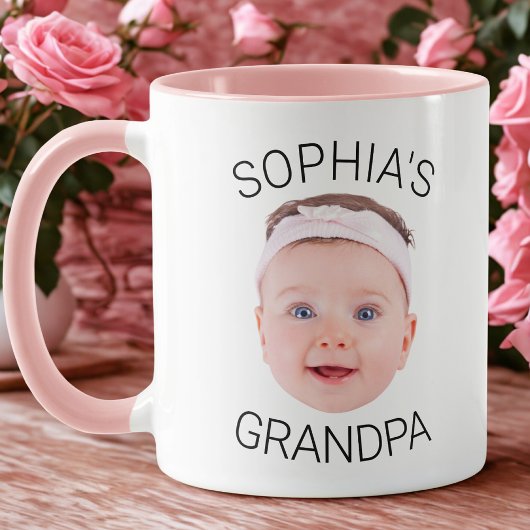 Funny Baby Face Grandpa Birthday Mug マグカップ