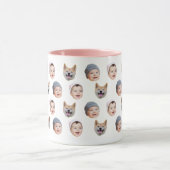 Funny Baby Face Mug, Upload 3 Photos マグカップ (中央)