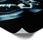 Funny Baby Guitar Player Rock Music Pregnancy Anno ポスター (角)