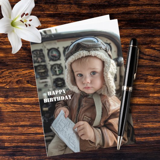 Funny Baby Pilot Birthday Cute Aviation Humor カード
