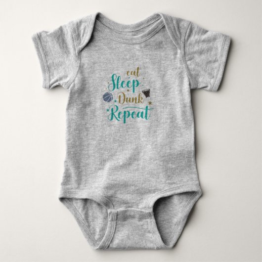 Funny Baby Routine Bodysuit - Eat Sleep Drink ベビーボディスーツ (正面)