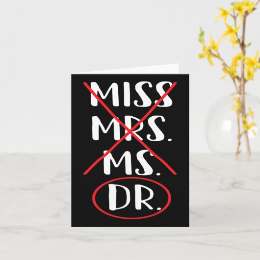 Funny Bachelor Master Doctorate Degree Dr Phd カード (黄色い花)
