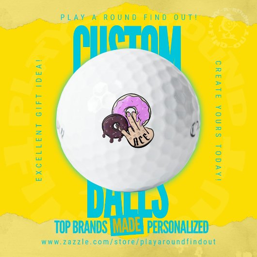 Funny Bachelor Party Donut Hand Tattoo Monogram ゴルフボール