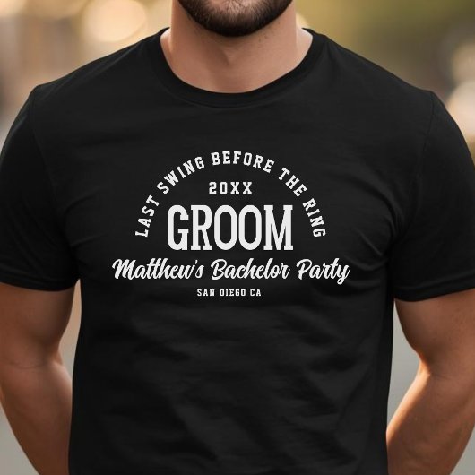 Funny Bachelor Party Last Swing Before The Ring  Tシャツ
