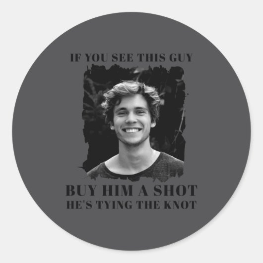 Funny Bachelor Party Mens  ラウンドシール (正面)