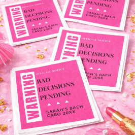 Funny Bachelorette Party Bad Decisions Pending  スタンダードカクテルナプキン