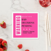 Funny Bachelorette Party Bad Decisions Pending  スタンダードカクテルナプキン (インサイチュ)