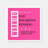 Funny Bachelorette Party Bad Decisions Pending  スタンダードカクテルナプキン (正面)