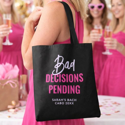 Funny Bachelorette Tequila Bad Decisions Gift トートバッグ