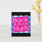 Funny Back Body Hurts Tee Quote Exercise Workout G カード (黄色い花)