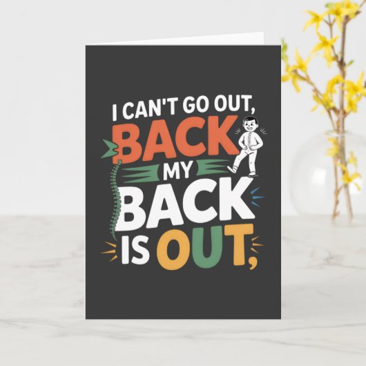 Funny Back Pain Chiropractic Quote カード (黄色い花)