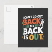 Funny Back Pain Chiropractic Quote ポストカード (正面/裏面)