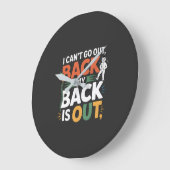 Funny Back Pain Chiropractic Quote ラージ壁時計 (傾斜)