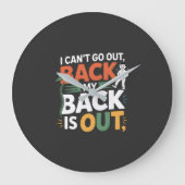 Funny Back Pain Chiropractic Quote ラージ壁時計 (正面)