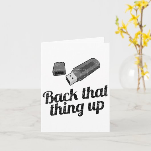 Funny Back That Thing Up Computer Usb  カード (黄色い花)