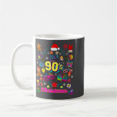 Funny Back To 90's Christmas Nostalgia Quotes Grap コーヒーマグカップ (左)