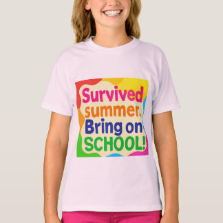 Funny Back to School Kids T-Shirt – "Survived Summ Tシャツ