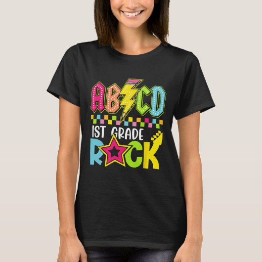 Funny Back To School Lightning Bolt 1st Grade Rock Tシャツ (正面)