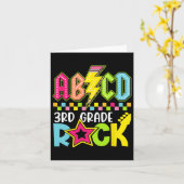 Funny Back To School Lightning Bolt 3rd Grade Rock カード (黄色い花)