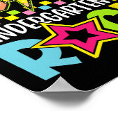 Funny Back To School Lightning Bolt Kindergarten R ポスター (角)