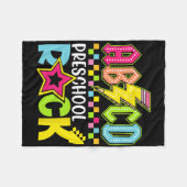 Funny Back To School Lightning Bolt Preschool Rock フリースブランケット (正面(横))