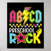 Funny Back To School Lightning Bolt Preschool Rock ポスター (正面)