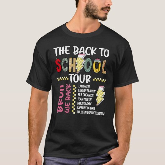 Funny Back To School Tour BRUH We Back Teacher Tシャツ (正面)