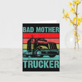 Funny Bad Mother Trucker Gift For Men Women Truck  カード (黄色い花)