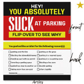 Funny Bad Parking Note Calling Card 名刺