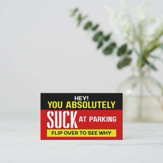 Funny Bad Parking Note Calling Card 名刺 (スタンド正面)