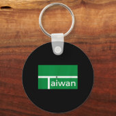 Funny Badminton Match New Taiwan Flag Alternative  キーホルダー (正面)