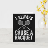 Funny Badminton Player Coach I Always Cause A Racq カード (黄色い花)