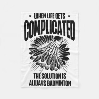 Funny Badminton Player Love Shuttle Design  フリースブランケット