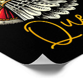 Funny Badminton Player Love Shuttle Design  ポスター (角)