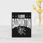 Funny Badminton Player Love Shuttle Design 1  カード (黄色い花)