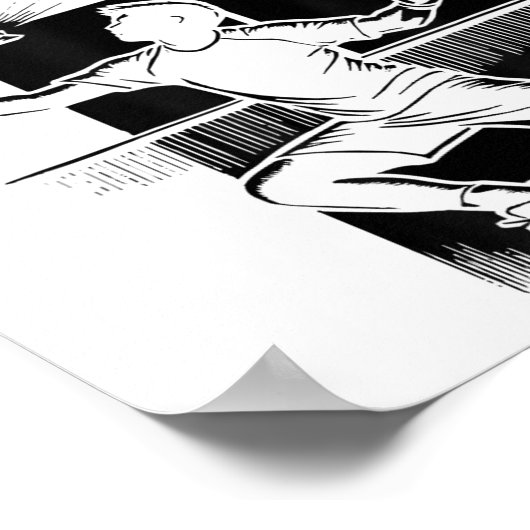 Funny Badminton Player Love Shuttle Design 1  ポスター (角)