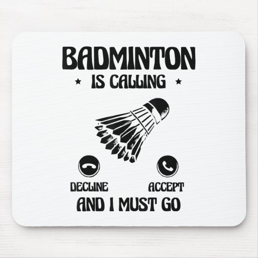 Funny Badminton Player Love Shuttle Design 2  マウスパッド (正面)