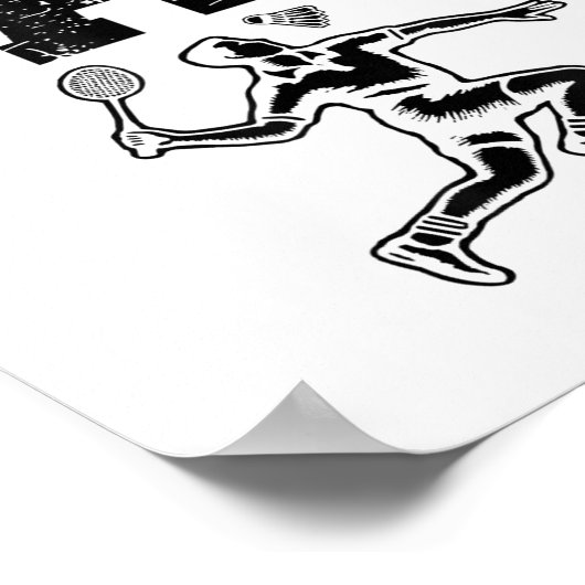 Funny Badminton Player Love Shuttle Design 9  ポスター (角)