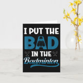 Funny Badminton Player Shuttle Badminton Lover  カード (黄色い花)