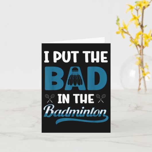 Funny Badminton Player Shuttle Badminton Lover  カード (黄色い花)