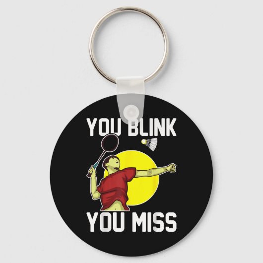 Funny Badminton Player You Blink, You Miss キーホルダー (正面)