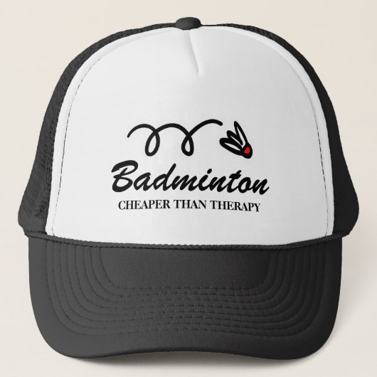 Funny badminton shuttlecock sports Trucker Hat キャップ (正面)