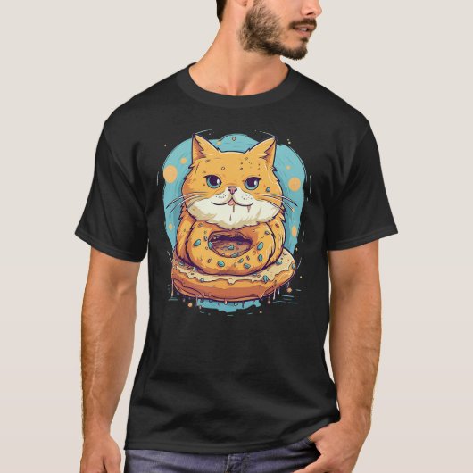 Funny Bagel Cat Face Costume Tシャツ (正面)