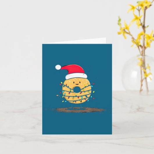 Funny Bagel Christmas Graphics Lights Lover  カード (黄色い花)