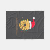 Funny Bagel Christmas Graphics Lights Lover  フリースブランケット (正面(横))