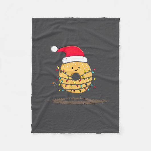 Funny Bagel Christmas Graphics Lights Lover  フリースブランケット (正面)